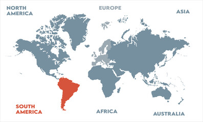 Naklejka premium Economic map-12, modern world map graphic, Countries Silhouettes Stock Illustrations, Vectors