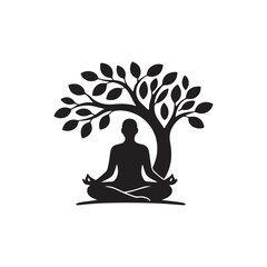 silhouette of buddha yoga vector