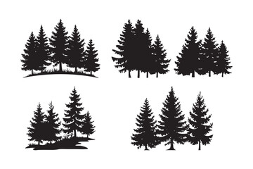 Pine Tree Forest Silhouettes