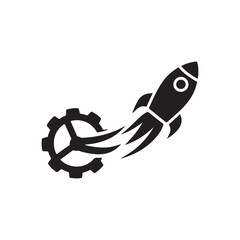 Startup and launch icon concept Silhouette