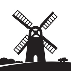 windmill silhouette vector