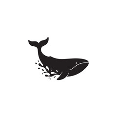 Whale vector art silhouette logo