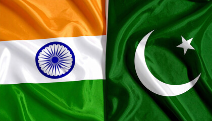 Flags of Pakistan and India