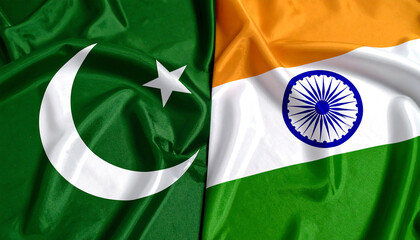 Flags of Pakistan and India