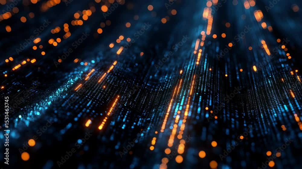 Poster processing scientific data with dna strands and binary code in a digital format, processing scientif