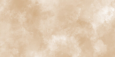 Watercolor light brown background painting textured on grungy distressed abstract design element, beige splash of brown powder paint vintage grunge texture and watercolor splashes on white background.
