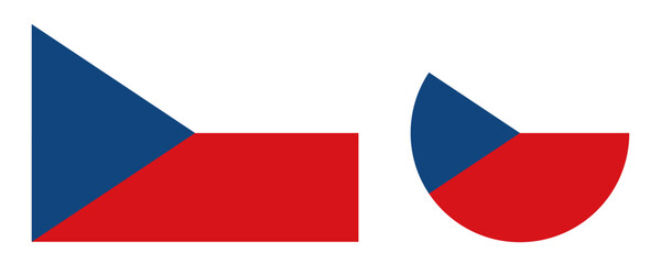 Czech flag. Czech Republic round flag logo. vector