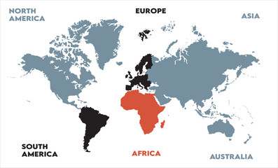 Naklejka premium Economic map-08, modern world map graphic, Countries Silhouettes Stock Illustrations, Vectors