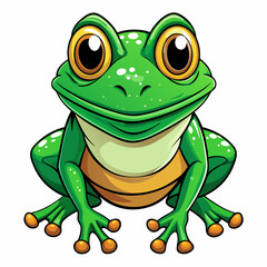 Happy Cartoon Frog Illustration