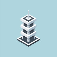 5G network tower icon, Telecommunication tower symbol vector illustration