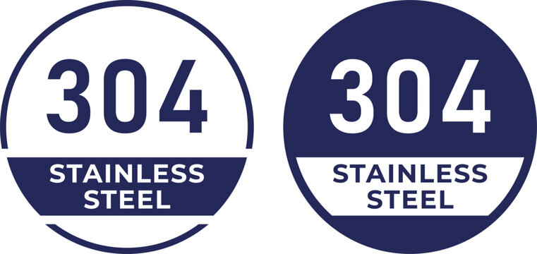 Stainless Steel 304 Logo Badge &ndash; Vector Design Template for Product Labeling and Packaging