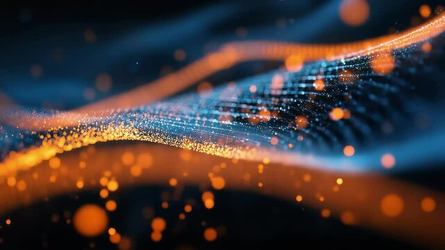 Exploring the interplay of dna strands with data processing visualizations on a dark background, dna strand and data processing on black background - Powered by Adobe