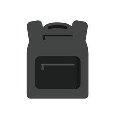 One backpack icon. School bag symbol, simple rucksack outline, schoolbag pictogram
