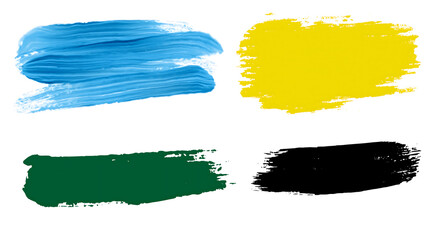 set of colorful abstract brush strokes