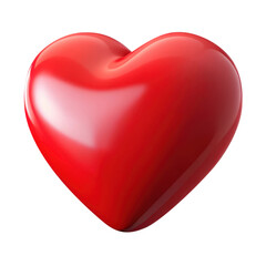 Fototapeta premium Shiny red heart shape isolated on transparent background
