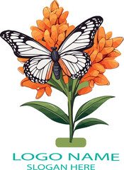 butterfly weed Logo icon vector .