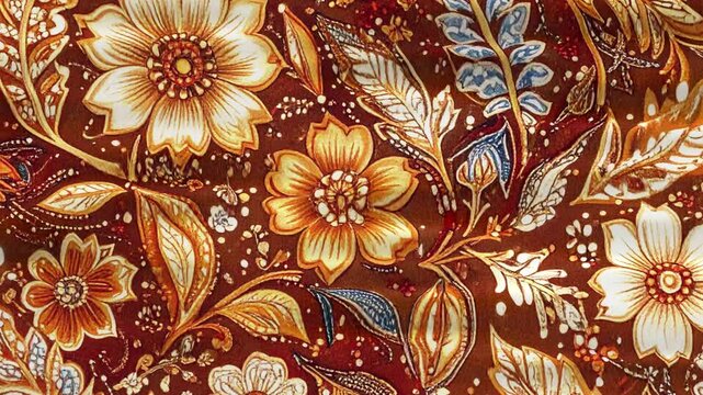 Abstract seamless floral pattern design with vintage oriental flower texture , batik