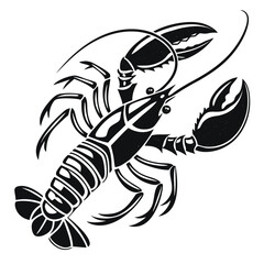 An artistic monochrome shows a detailed lobster with texture for a timeless appeal