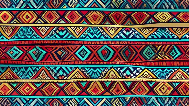 Elegant ethnic seamless geometric pattern illustration for vintage fabric and textile design backdrop - Powered by Adobe