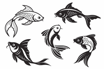Fototapeta premium set of fish vector