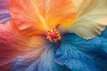 Close-Up Macro Photography of a Colorful Flower with Detailed Petal Texture