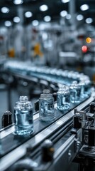 The factory's automated production line is engineered to precisely handle the processing and packaging of products with minimal human intervention.
