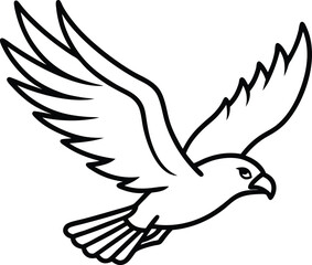 Flying Eagle Hawk Falcon Outline