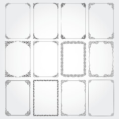 Frame  for invitation in modern vintage style. Frame template for cards, posters, banners