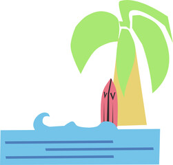 Logo palmy i morza – wakacyjny symbol