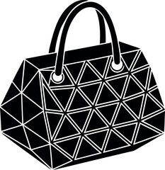 Geometric Handle Handbag Design Shallotte On White Background