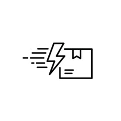 Fototapeta premium Delivery box icon with lightning fast motion effect