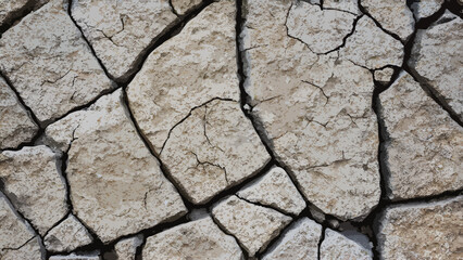 Cracked stone surface