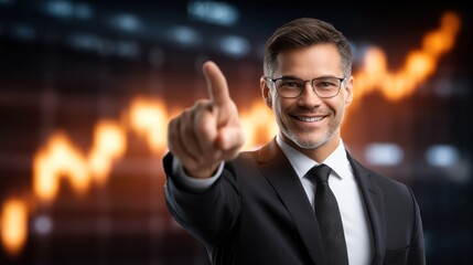 Fototapeta premium Confident middleaged businessman in dark suit