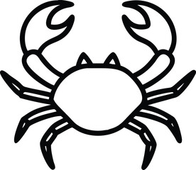 Crab outline shows a simple representation of sea life with curved claws