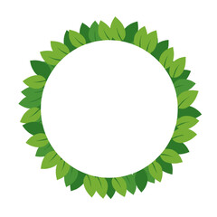 Green leaf frame with empty space for text or images  