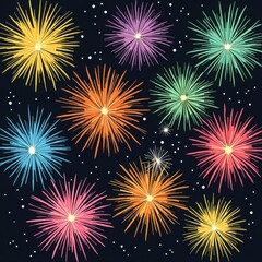 Naklejka premium Colorful Fireworks