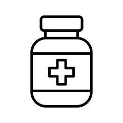 Medicine bottle line icon.