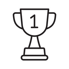 First place line icon. Trophy cup, winner cup, victory cup line icon.