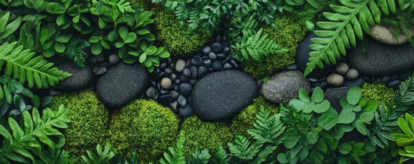 Zen Garden Moss, Stones and Greenery, Spa, Relaxation