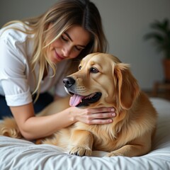 woman with dog