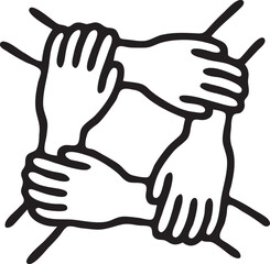 Obraz premium Diverse Hands Unity Connection Icon