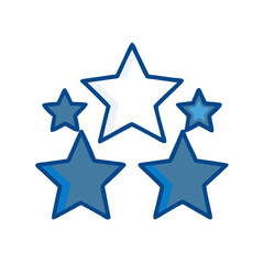 Obraz premium Star Rating Graphic Design Featuring Multiple Blue Stars in Various Sizes