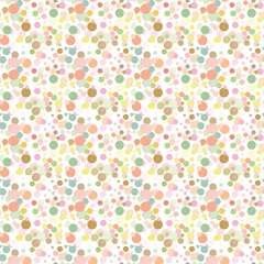 Color background, colorful vector texture with circles. Splash effect banner. Dotted abstract illustration with blurred drops of rain. Seamless pattern for fabric, textile. Vector illustration