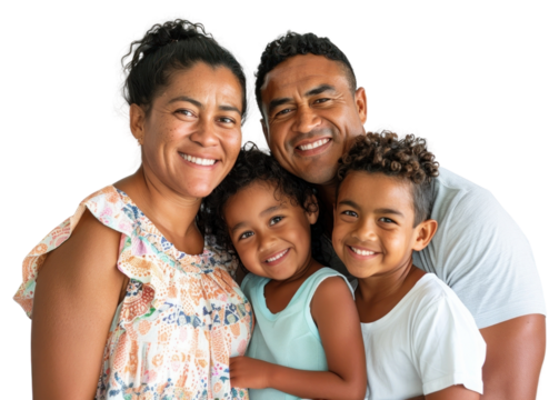 A happy Polynesian family photo kid photography.