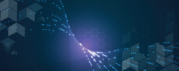 Abstract futuristic high technology and science background with light effect