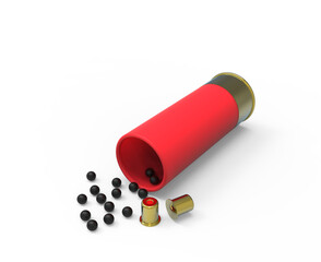 3d visualization of hunting cartridges on a transparent background, pdf.