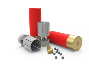 3d visualization of hunting cartridges on a transparent background, pdf.