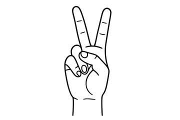 Hand Showing Peace Sign Vector Illustration