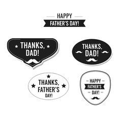 Obraz premium Father's Day Sticker Designs with Minimalist Icons and Heartfelt Messages