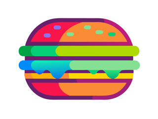 vector illustration of colorful burger